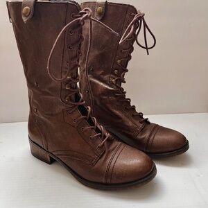 Boots by Steve Madden size 8 laceup with zipper in back